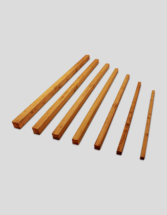 Square timber rough-sawn from robinia wood