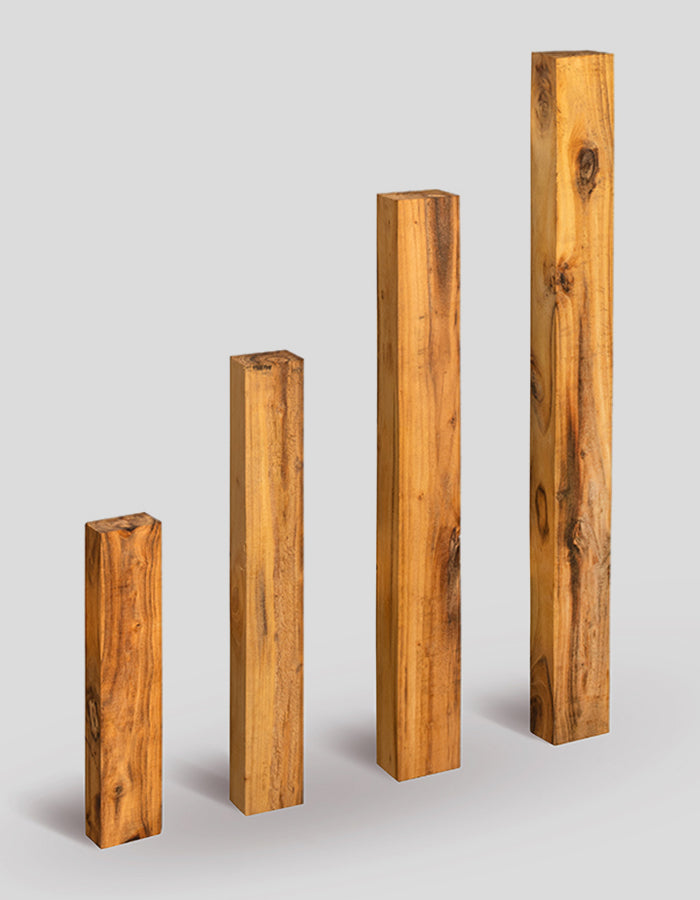 Support wall piles rectangular from robinia wood
