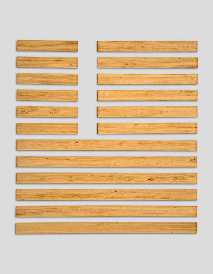 Facade wood slats smooth edge (both sides trimmed) rough from robinia wood