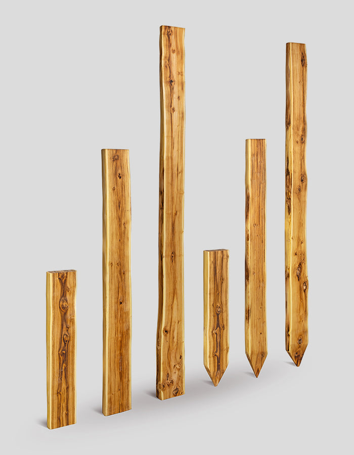Poteaux Bonanza (non taillés), bruts, sommet droit, en bois de robinier
