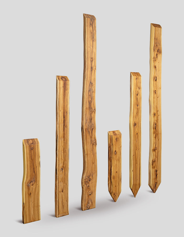 Poteaux Bonanza (non biseautés), poncés, biseautés en haut, en bois de robinier