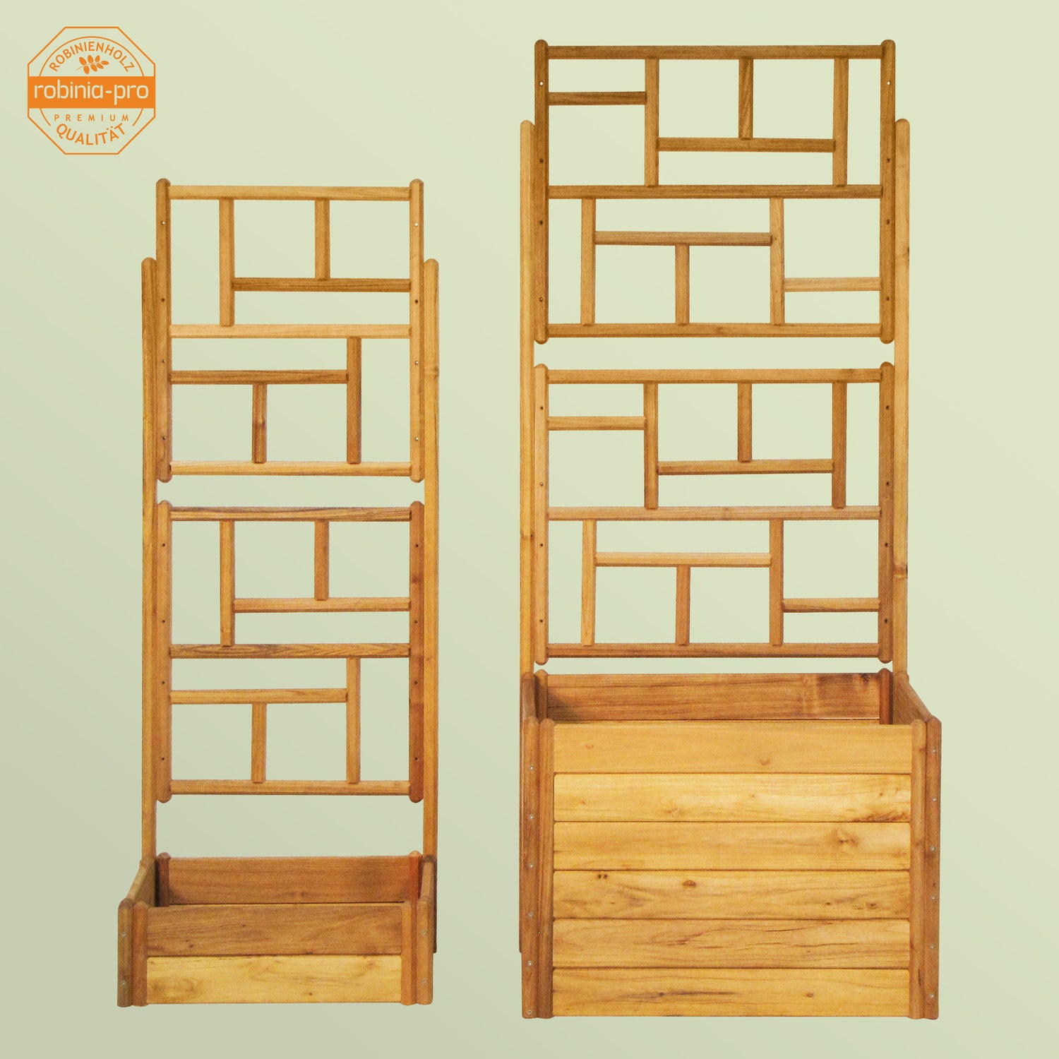 Robinia-Pro, plate-bande surélevée avec treillis, style japonais