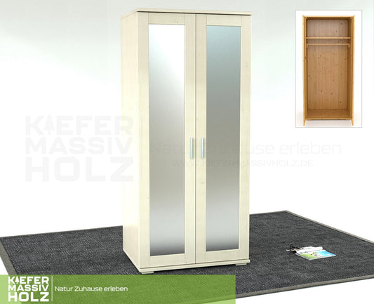 Armoire à portes miroirs Nobis Bio Pin – Une garde-robe élégante et pratique pour votre intérieur