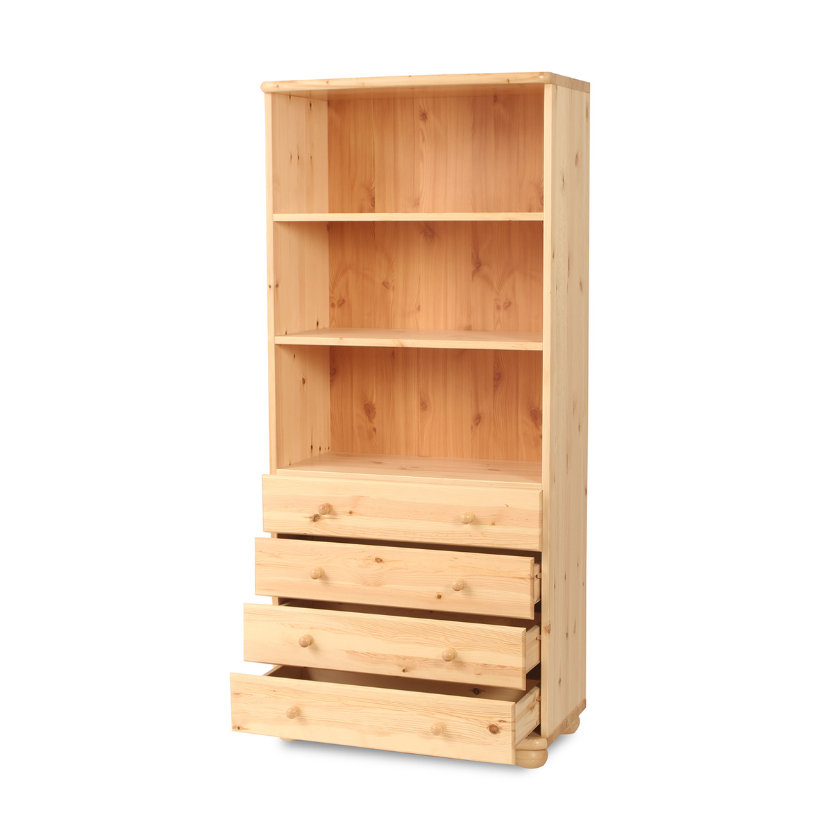 Armoire de bureau Claudia en bois massif | Classeur à tiroirs | 4 tiroirs | 100 % pin massif bio