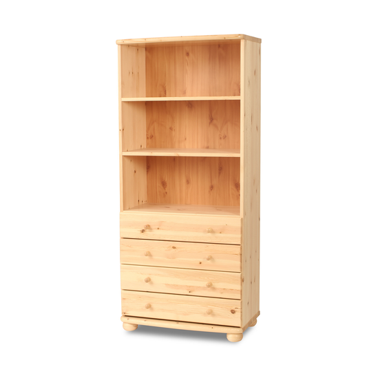 Armoire de bureau Claudia en bois massif | Classeur à tiroirs | 4 tiroirs | 100 % pin massif bio