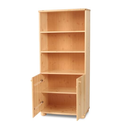 Armoire de bureau Claudia en pin biologique | 2 portes avec 3 étagères
