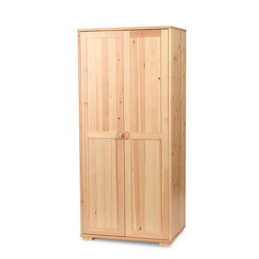 Armoire Vanessa en pin bio | 2 portes avec tringle, 100 % bois massif
