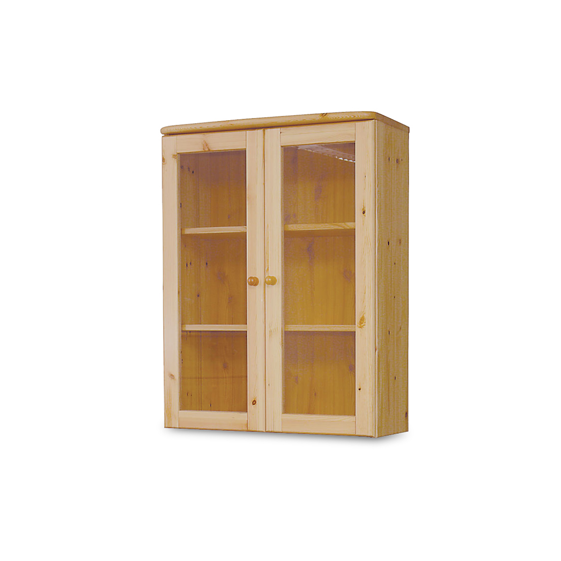 Meuble haut Claudia bio pin | Porte vitrée | 2 portes | 100 % bois massif