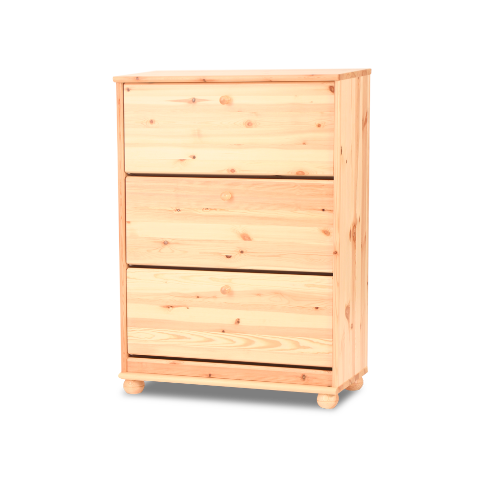 Meuble à chaussures Claudia bio pin 3 portes en 100 % pin massif pour un rangement parfait des chaussures