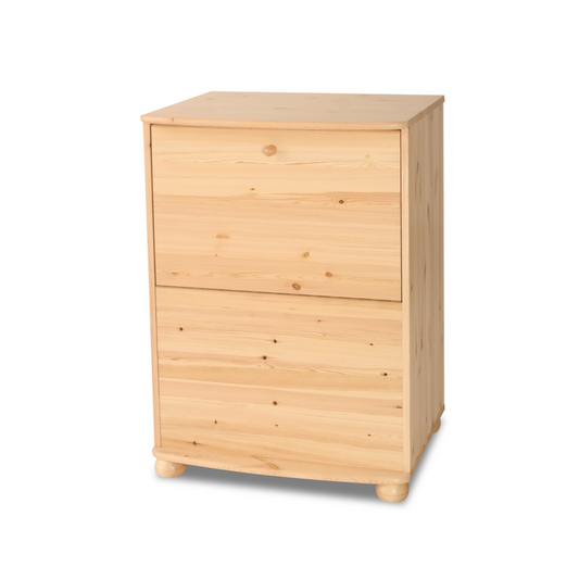 Armoire à linge Claudia en bois massif de pin - Commode coffre à linge en matériau 100 % bio