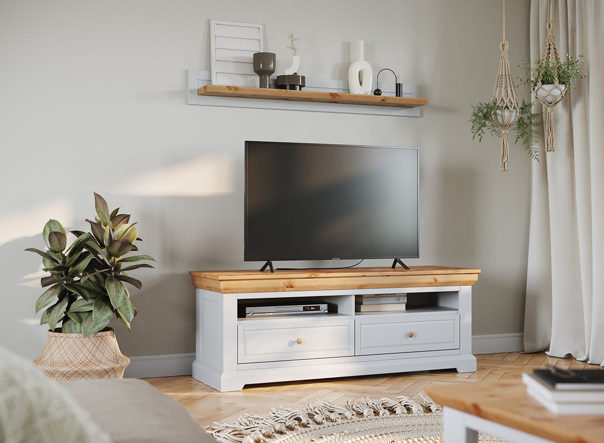 Meuble TV Milano Elite en pin – Un rangement élégant pour votre salon