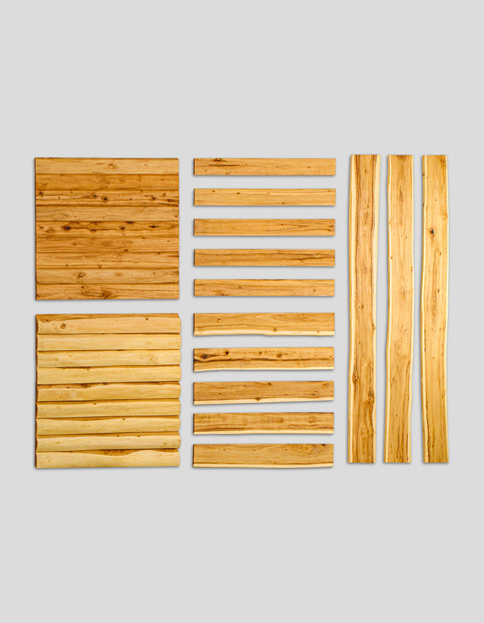 façade en planches et lattes de bois