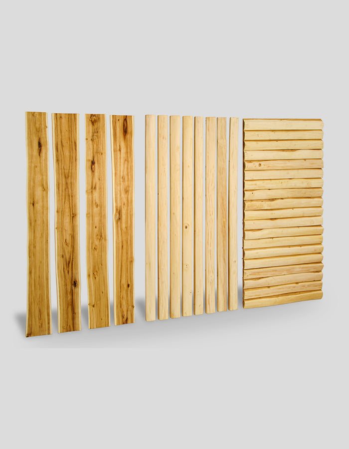 planches d'écorce, écorces, planches de maison en rondins