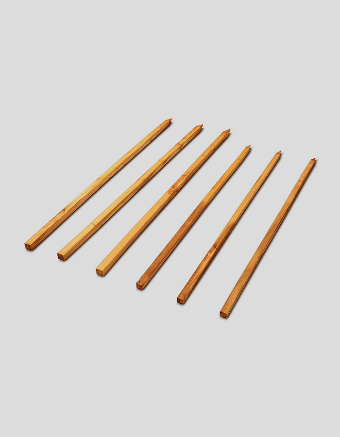 Tuteurs carrés pour tomates, sciés grossièrement, en bois de robinier