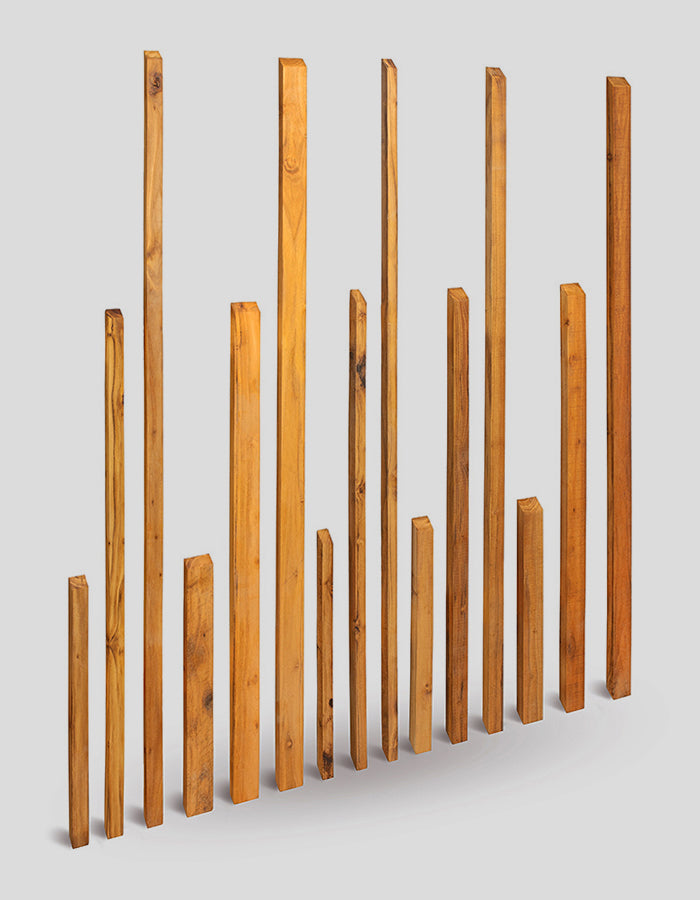 Rectangular fence slats / boards (beveled), sawn, ends beveled from locust wood