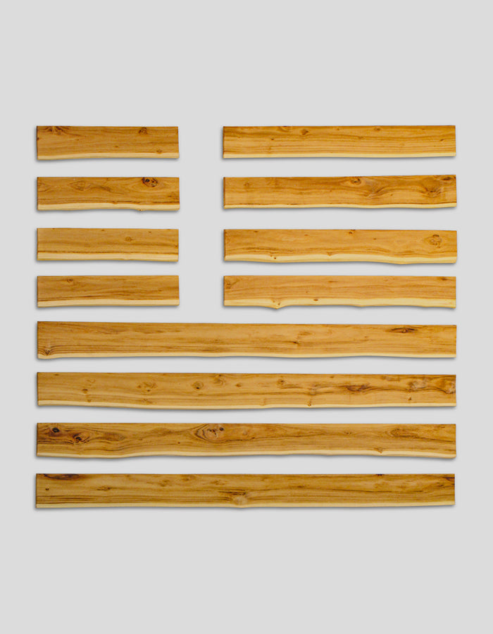 Lattes de façade en bois, bardeau (bordé sur un côté), brut, en bois de robinier