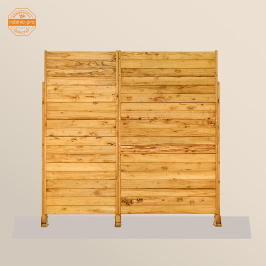 Brise-vue pour balcon et terrasse en bois « classic », panneau – robinia-pro