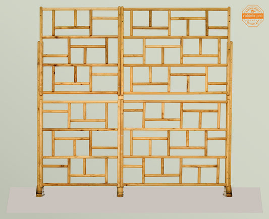 Brise-vue pour balcon et terrasse en bois « japanese », panneau à grille – robinia-pro