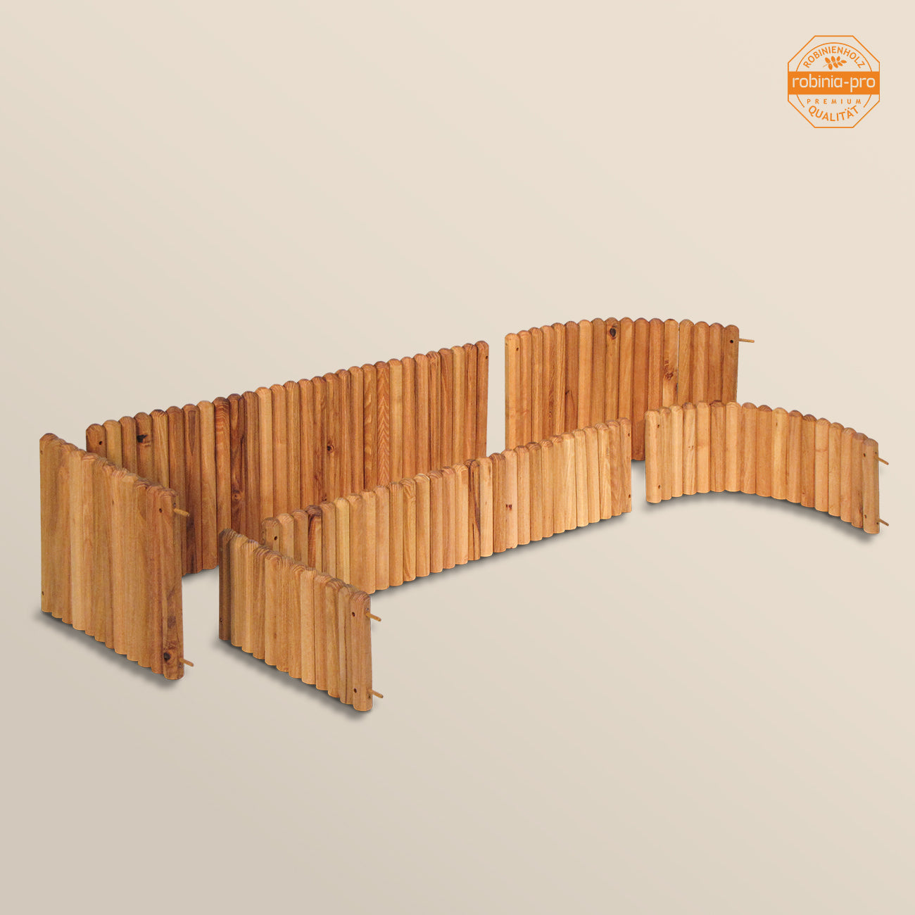 Bordure de jardin flexible en bois Robinia-Pro 