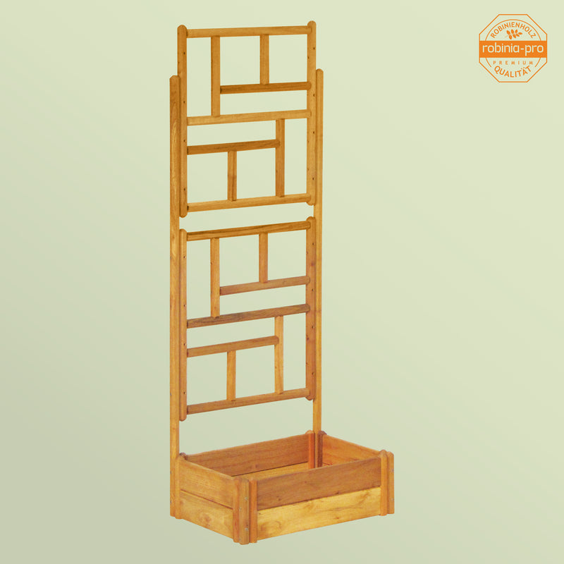 Robinia-Pro, plate-bande surélevée avec treillis, style japonais