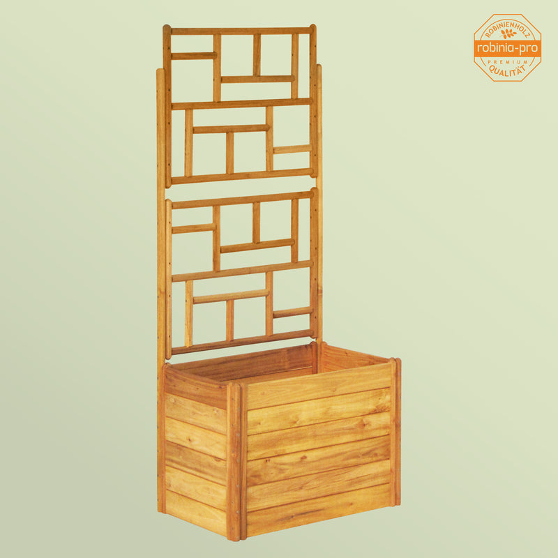 Robinia-Pro, plate-bande surélevée avec treillis, style japonais