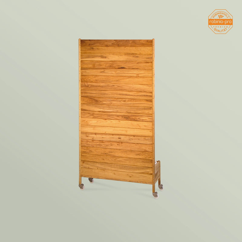 Paravent Robinia-Pro avec base en pierre, sur roulettes 