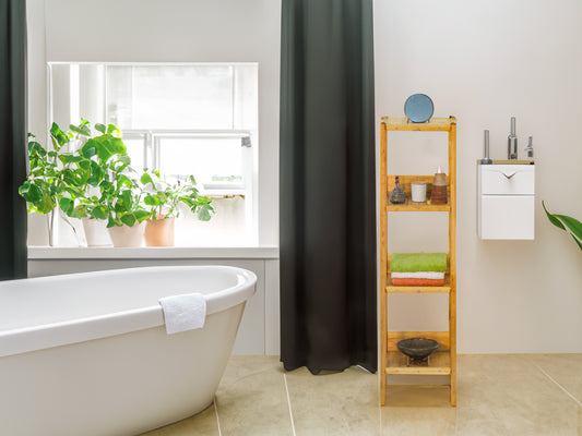 Étagère de salle de bain robinia-pro en bois (bois massif) 