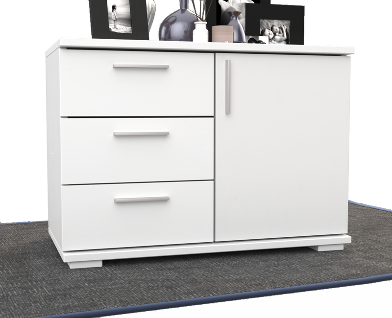 Nobis Kommode Bio Kiefer Massivholz 1-türig mit 3 Schubladen - 57 cm