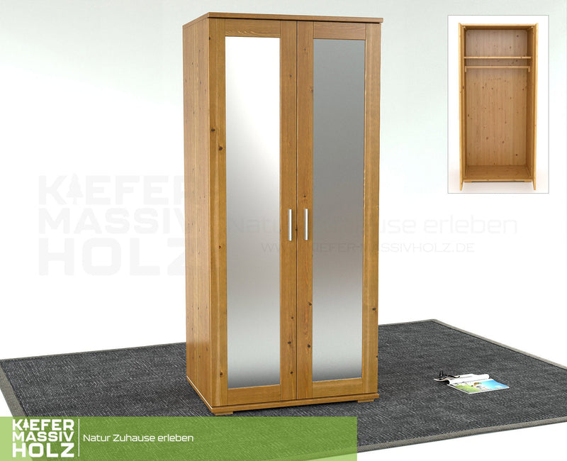 Nobis Spiegeltürenschrank Bio Kiefer – Stilvoller und praktischer Kleiderschrank für Ihr Zuhause