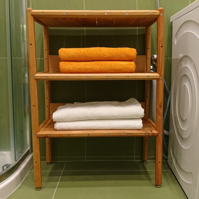 Étagère de salle de bain robinia-pro en bois (bois massif) 
