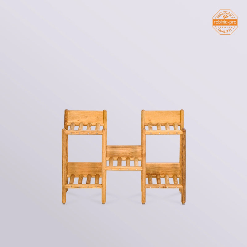 Étagère à fleurs de style japonais, à 3 sections, en bois massif 