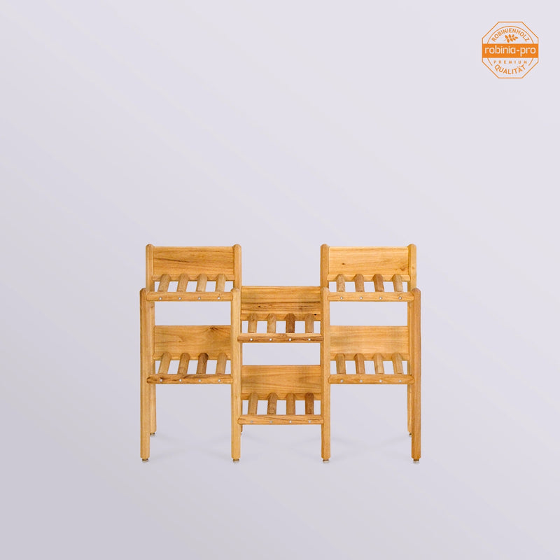 Étagère à fleurs de style japonais, à 3 sections, en bois massif 