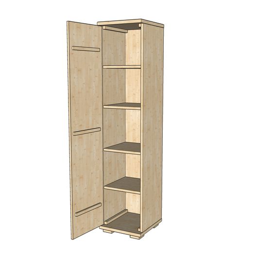Nobis Kleiderschrank Bio Kiefer | 42 cm Tiefe 1-Türig mit Regalen aus 100% massivem Holz