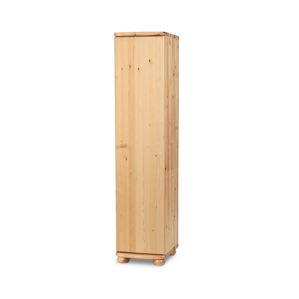 Claudia Kleiderschrank Bio Kiefer 62cm Tiefe | 1-Türig mit Kleiderstange aus 100% massivem Holz