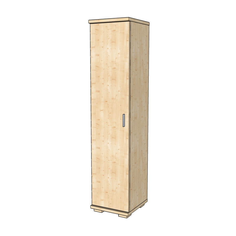 Nobis Kleiderschrank Bio Kiefer | 59 cm Tiefe 1-Türig mit Regalen aus 100% massivem Kiefernholz