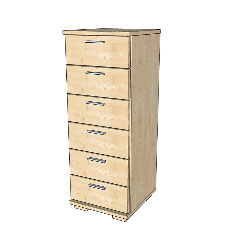 Nobis Schubladenkommode Sideboard aus 100% Bio Kiefer Massivholz | 6 Schubladen | 107 cm hoch