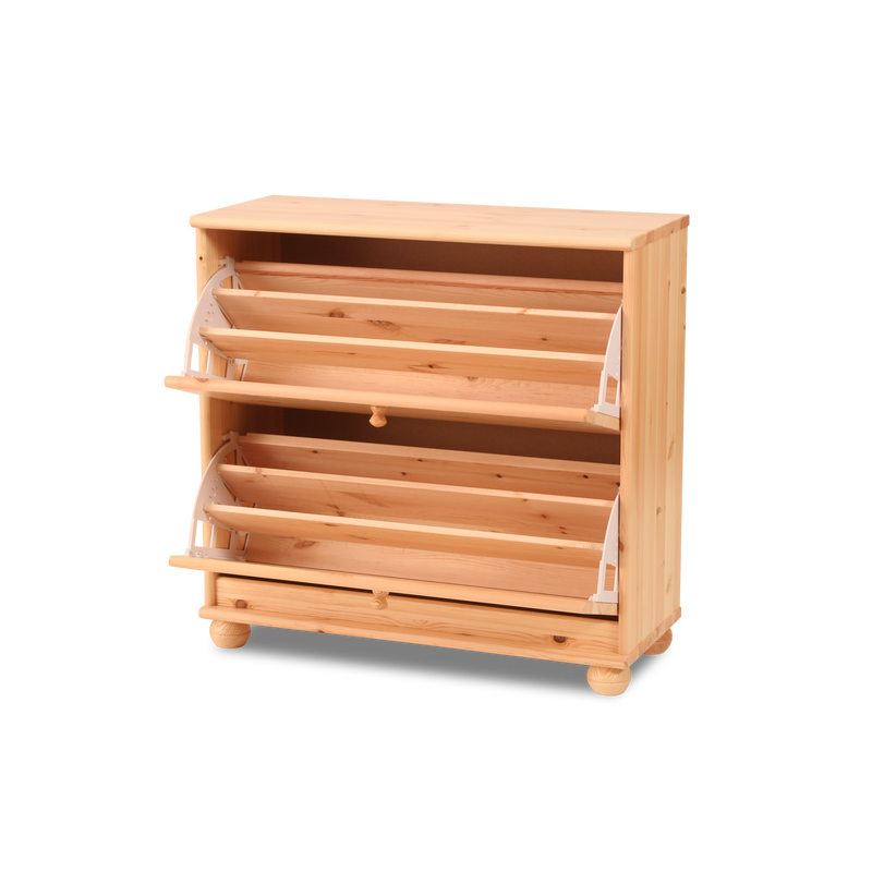 Claudia Schuhschrank Bio Kiefer – 2-türiger Schuhkipper aus 100% massiver Kiefer