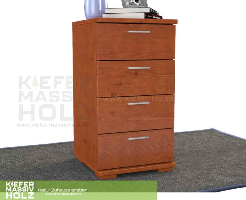 Nobis Schubladenkommode Bio Kiefer Sideboard | 4-Schubladen | 74cm hoch | 100% Massivholz