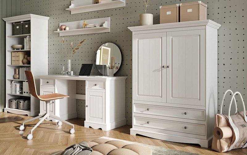 Bologna Elegante Schreibtisch – Weiß & Eichenoptik für Ihr Homeoffice