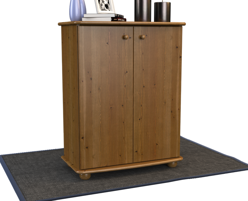 Anika Kommode 110er Bio Kiefer Massivholz | 2-Türig Sideboard mit Regalfächern | Anrichte aus 100% Massivholz