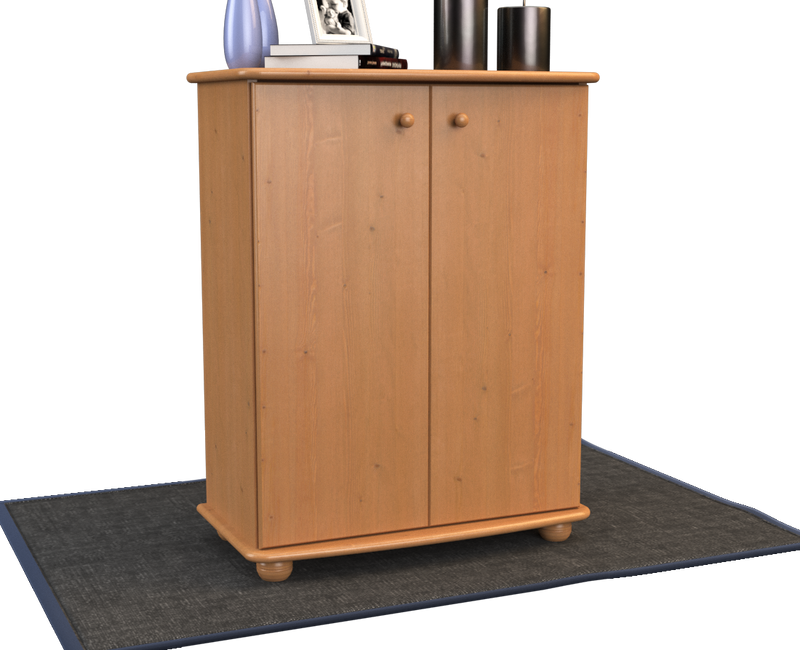 Anika Kommode 110er Bio Kiefer Massivholz | 2-Türig Sideboard mit Regalfächern | Anrichte aus 100% Massivholz