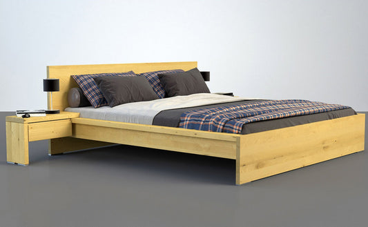LONGBOARD Massivholzbett Birke – Handgefertigtes Bett aus natürlichem, nachhaltigem Holz