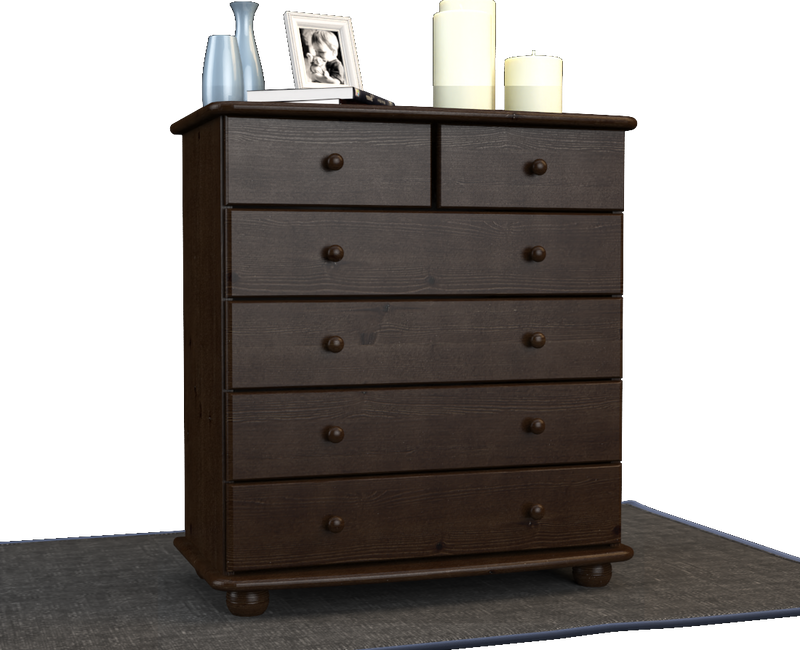 Anika Kommode Massivholz aus 100% Bio Kiefer | 6-Schubladen Sideboard für modernen Wohnstil